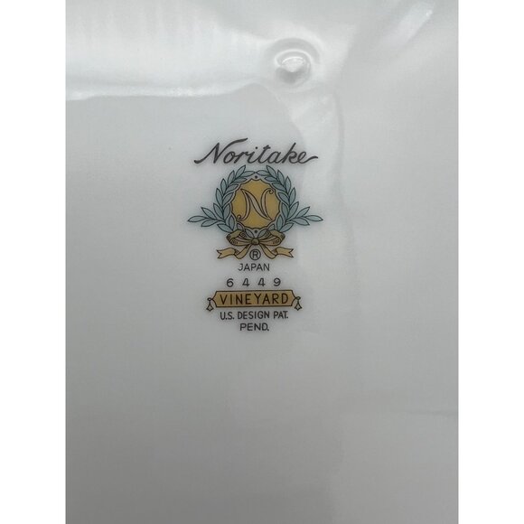 Vintage Noritake Japan Vineyard Dinner Plate 10.5" Pattern 6449 Leaves & Vine - Picture 4 of 4